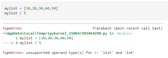 List vs NumPy