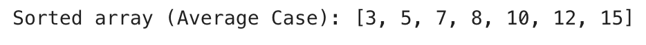 Average Case Time Complexity of Quick Sort Analysis for Array