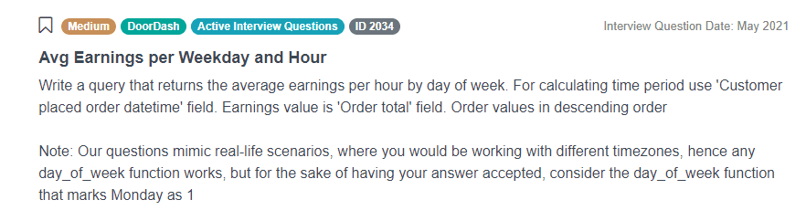 DoorDash Data Scientist Interview Question 2