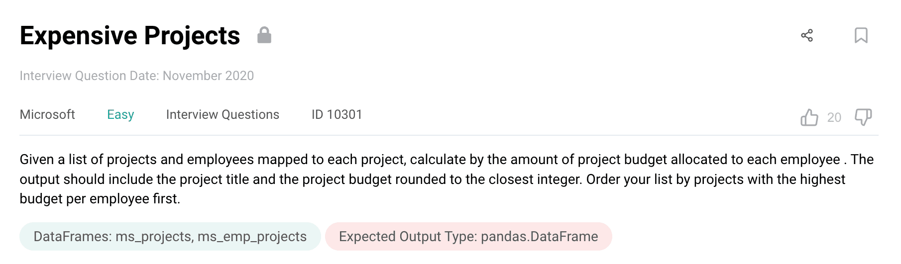 Python data science interview question from Microsoft