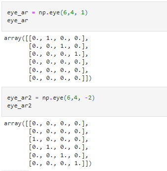 Special Arrays in NumPy eye
