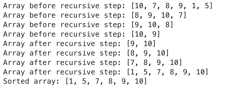 Recursive Sorting Component of Quick Sort Time Complexity