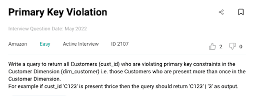 Data Engineer Interview Question from Amazon