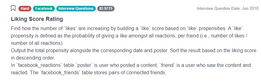 Liking Score Rating