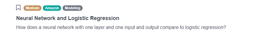Amazon Data Science Interview Question for Neural Network