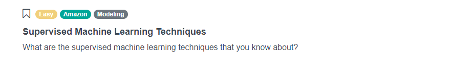 Amazon Data Scientist Interview Question for Supervised Machine Learning Techniques